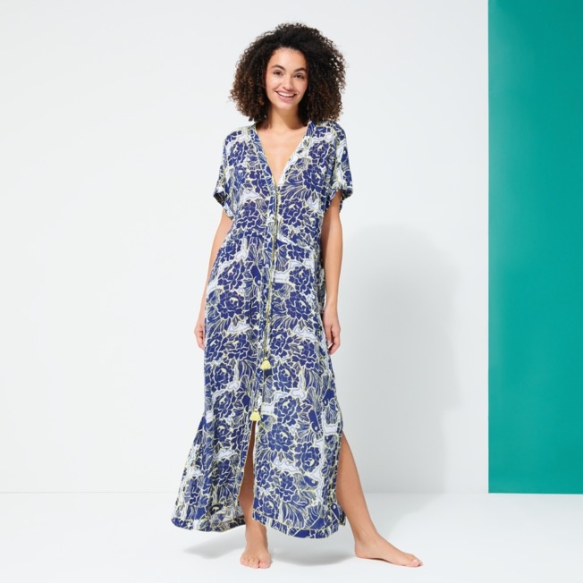 Women Maxi Dress Hidden Fishes - Vilebrequin x Poupette St Barth - 3