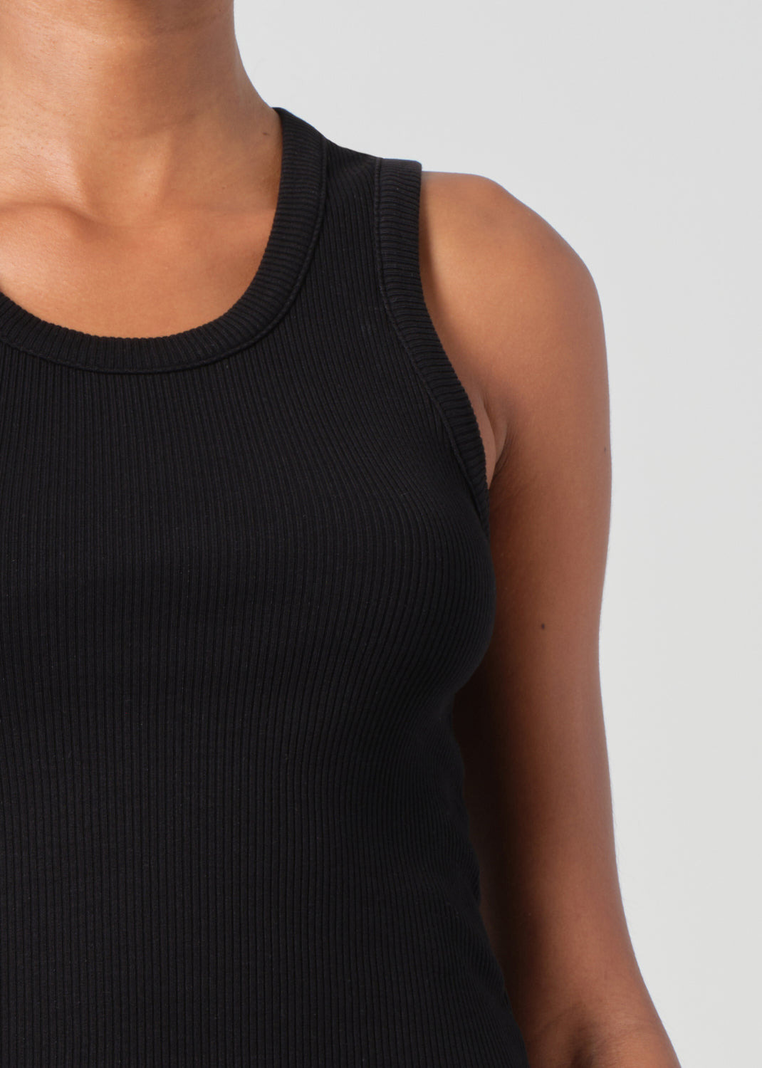 SHRUNKEN POPPY TANK IN BLACK - 5