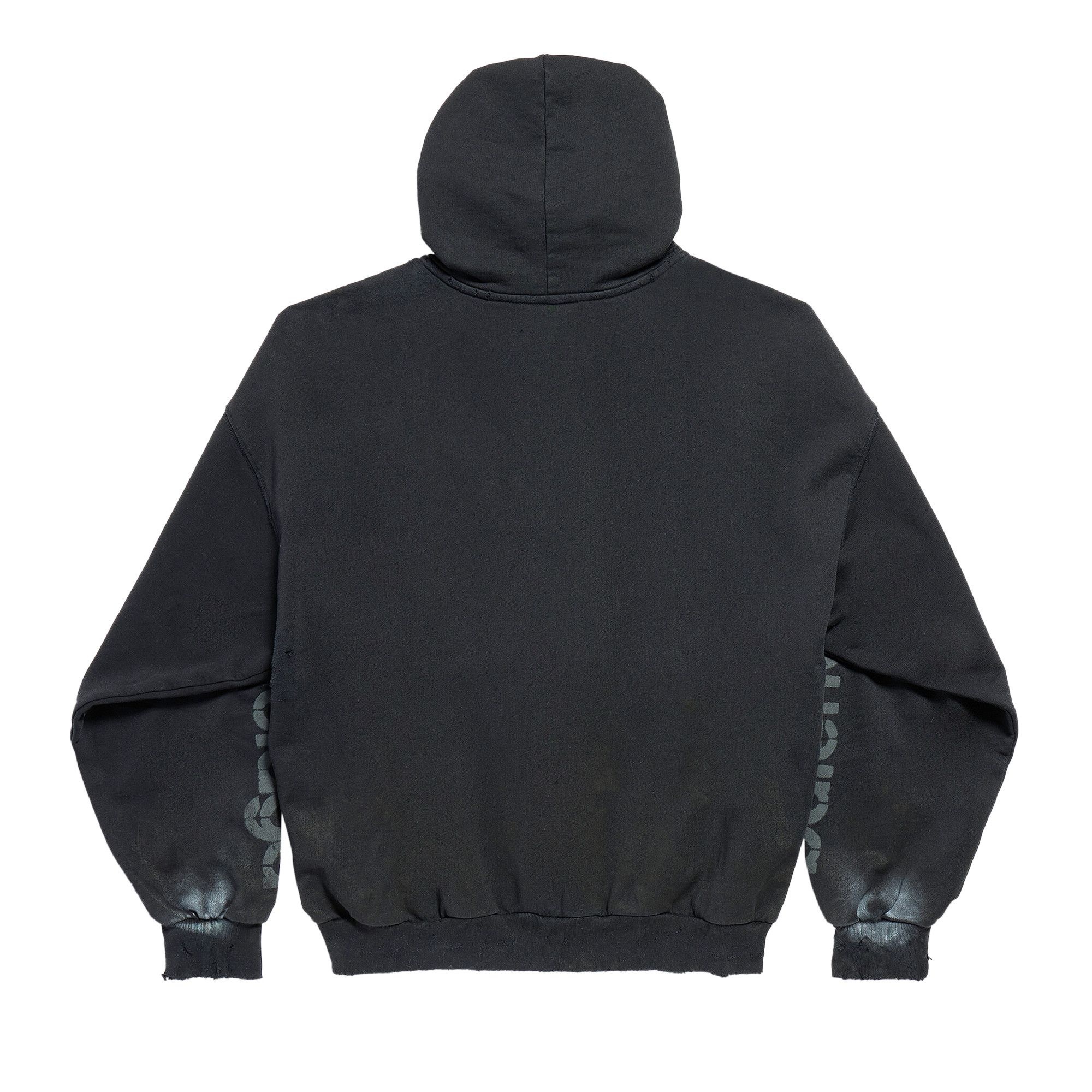 Balenciaga 3B Stencil Hoodie 'Faded Black' - 2