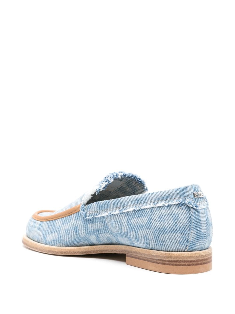 monogram-print denim loafers - 3