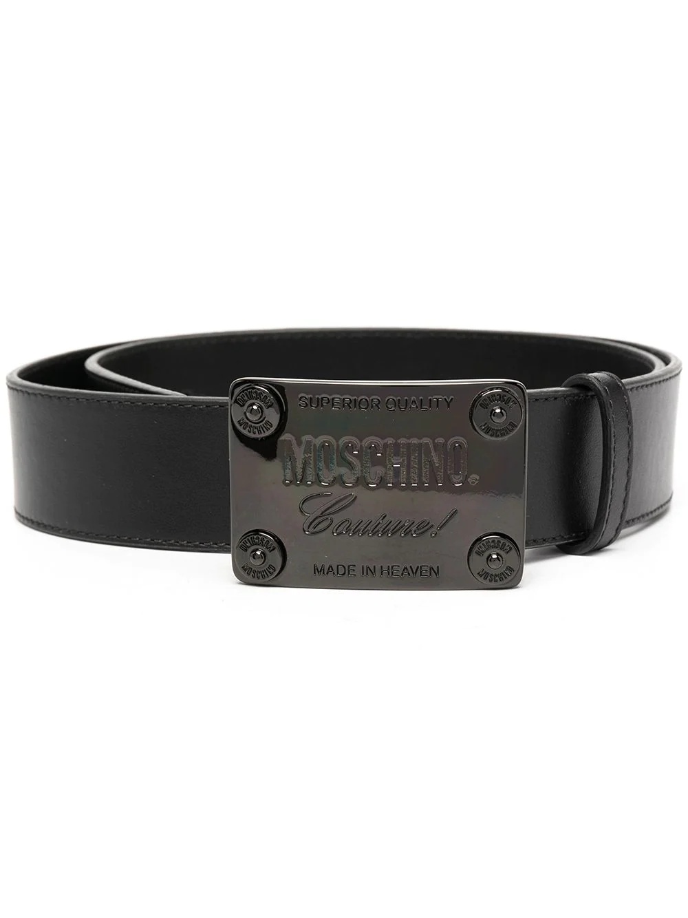 logo plaque buckled belt - 1