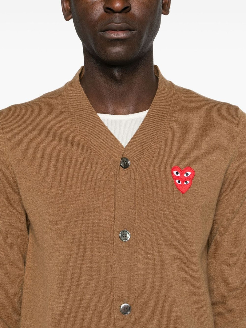 heart-patch wool cardigan 6