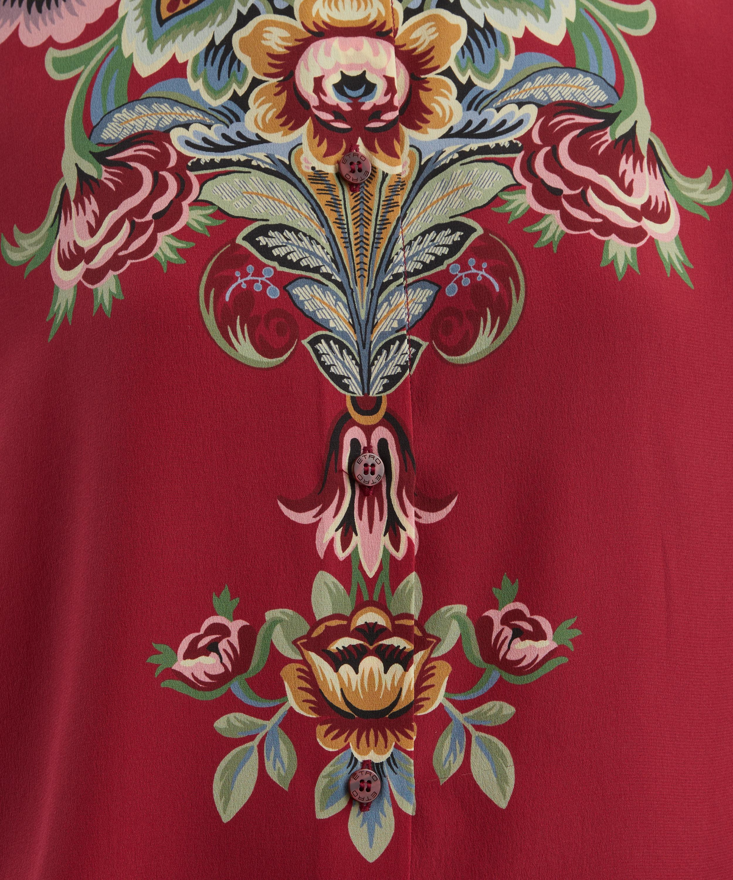 Placed Floral Silk Shirt - 5