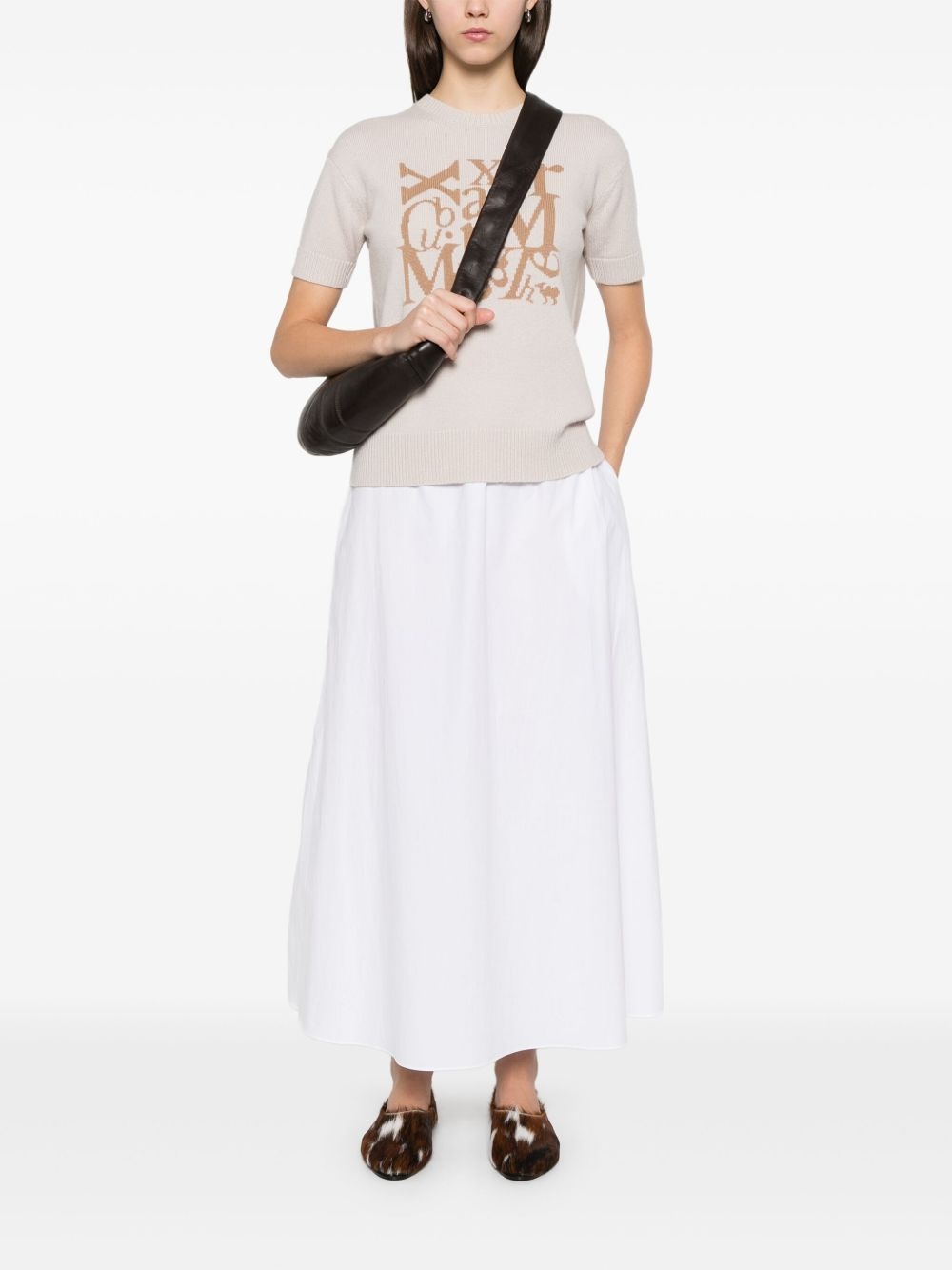 MAX MARA★W'S FELICIA LOGO S/S T-SHIRT - FELICIA 019 113683 Max Mara Felicia Top | Blue | FARFETCH CA