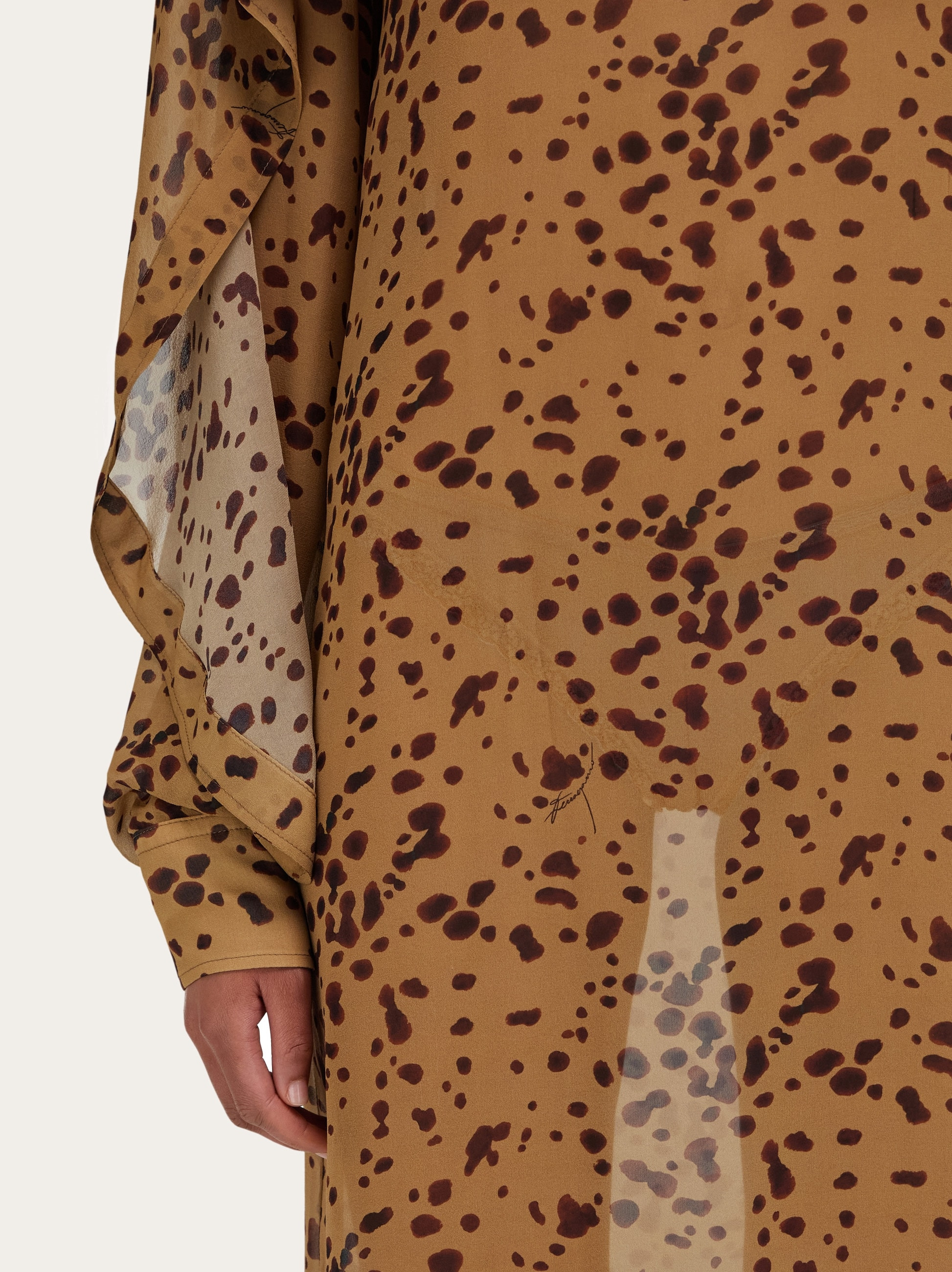 Silk dress with orchid print - 6