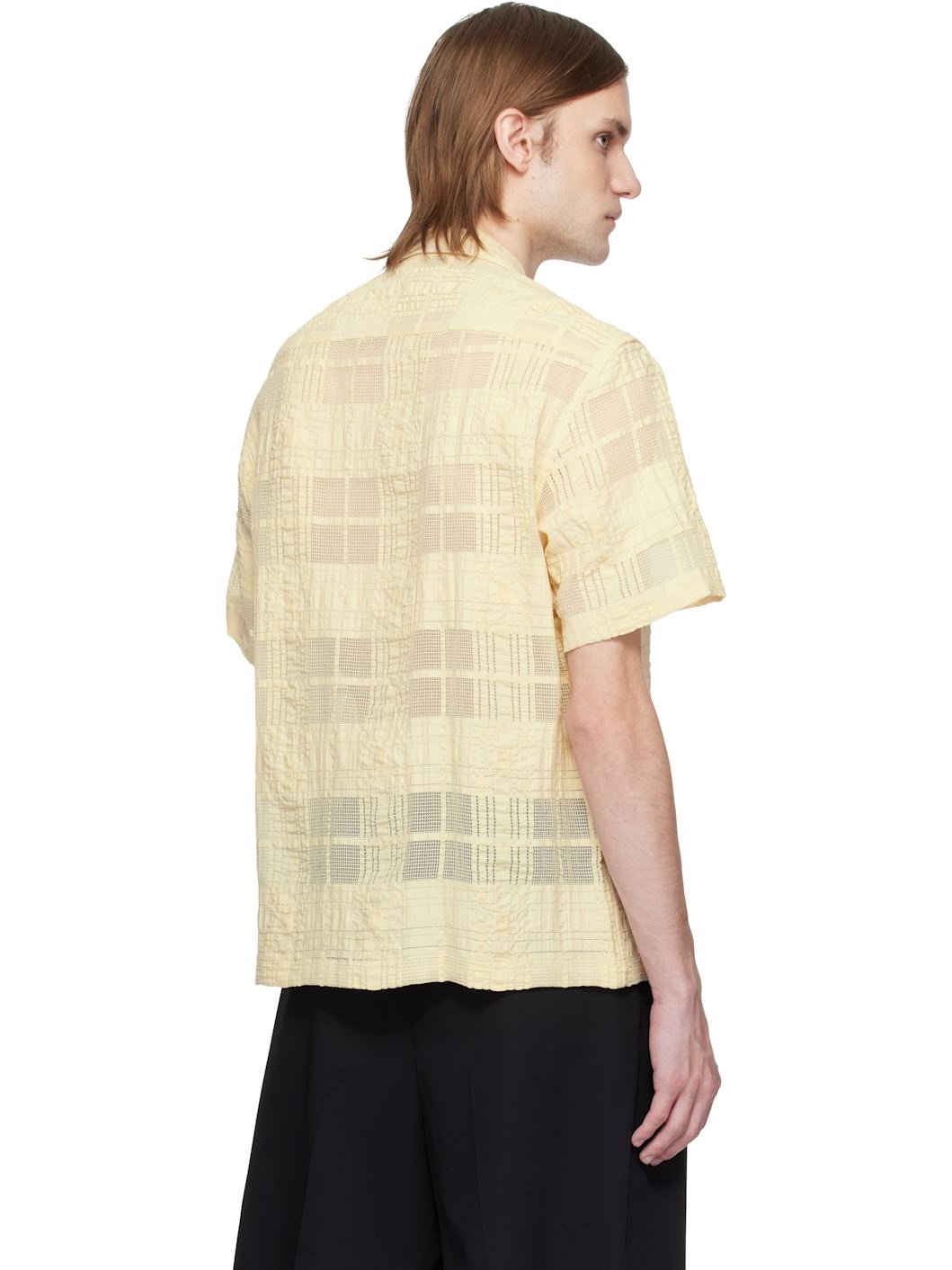 Beige Ture Sheer Check Shirt - 3