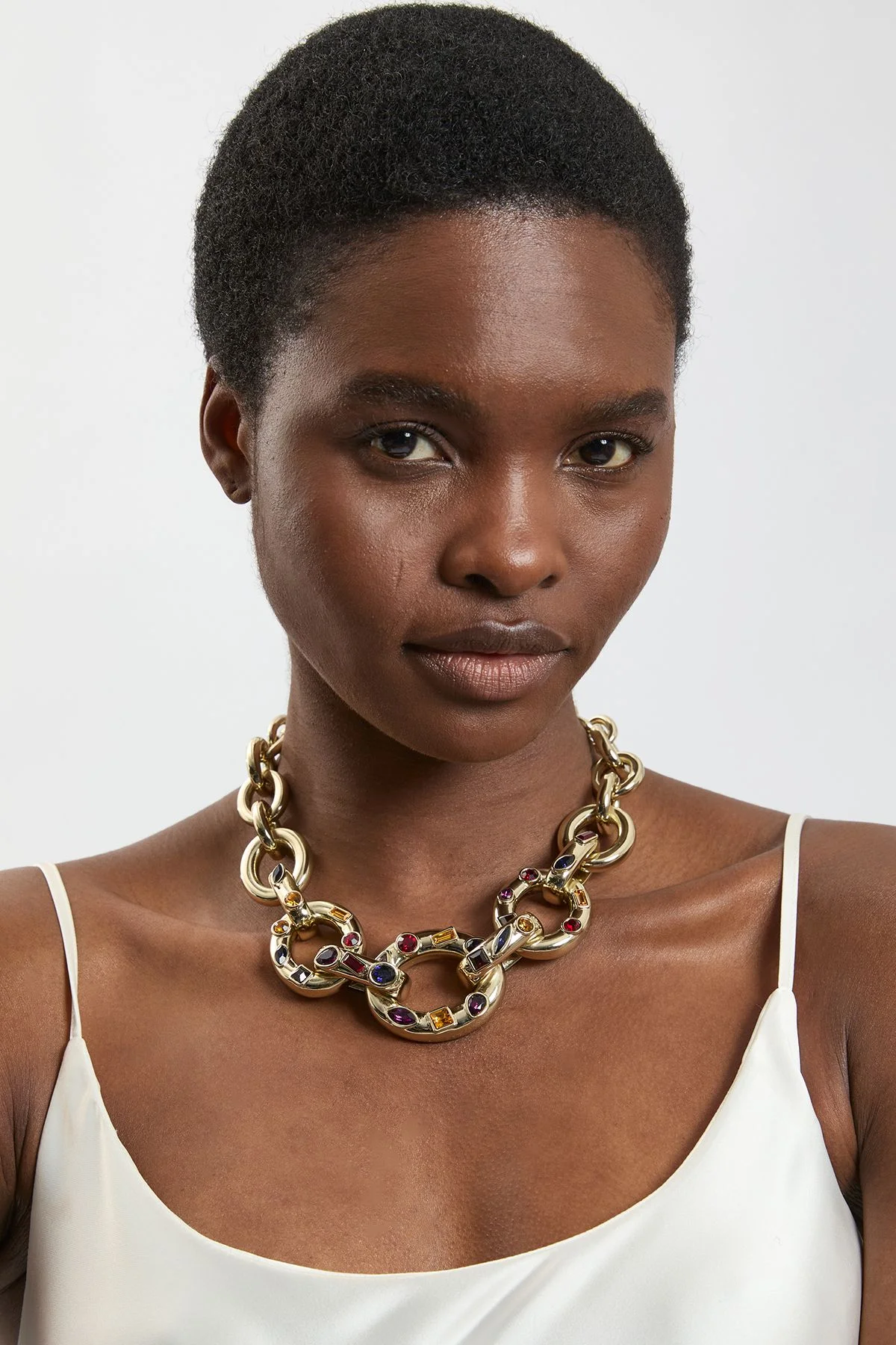 Crystal Chain Statement Necklace - 1