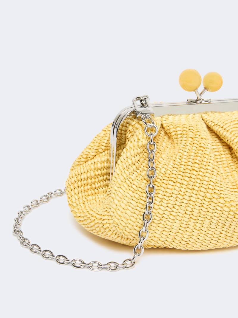PALMAS Small raffia-effect Pasticcino Bag - YELLOW 3