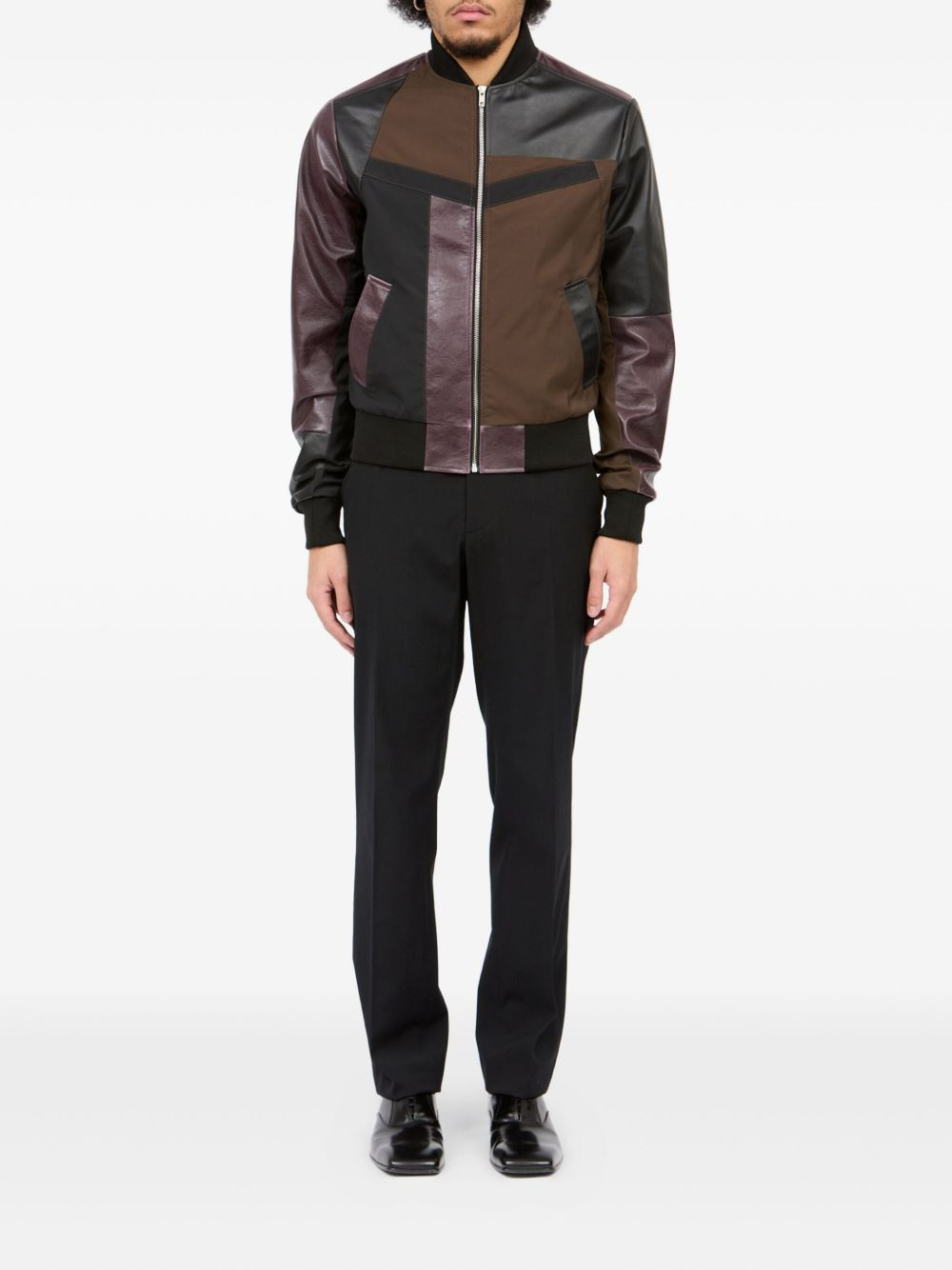 leather-paneled bomber jacket - 2