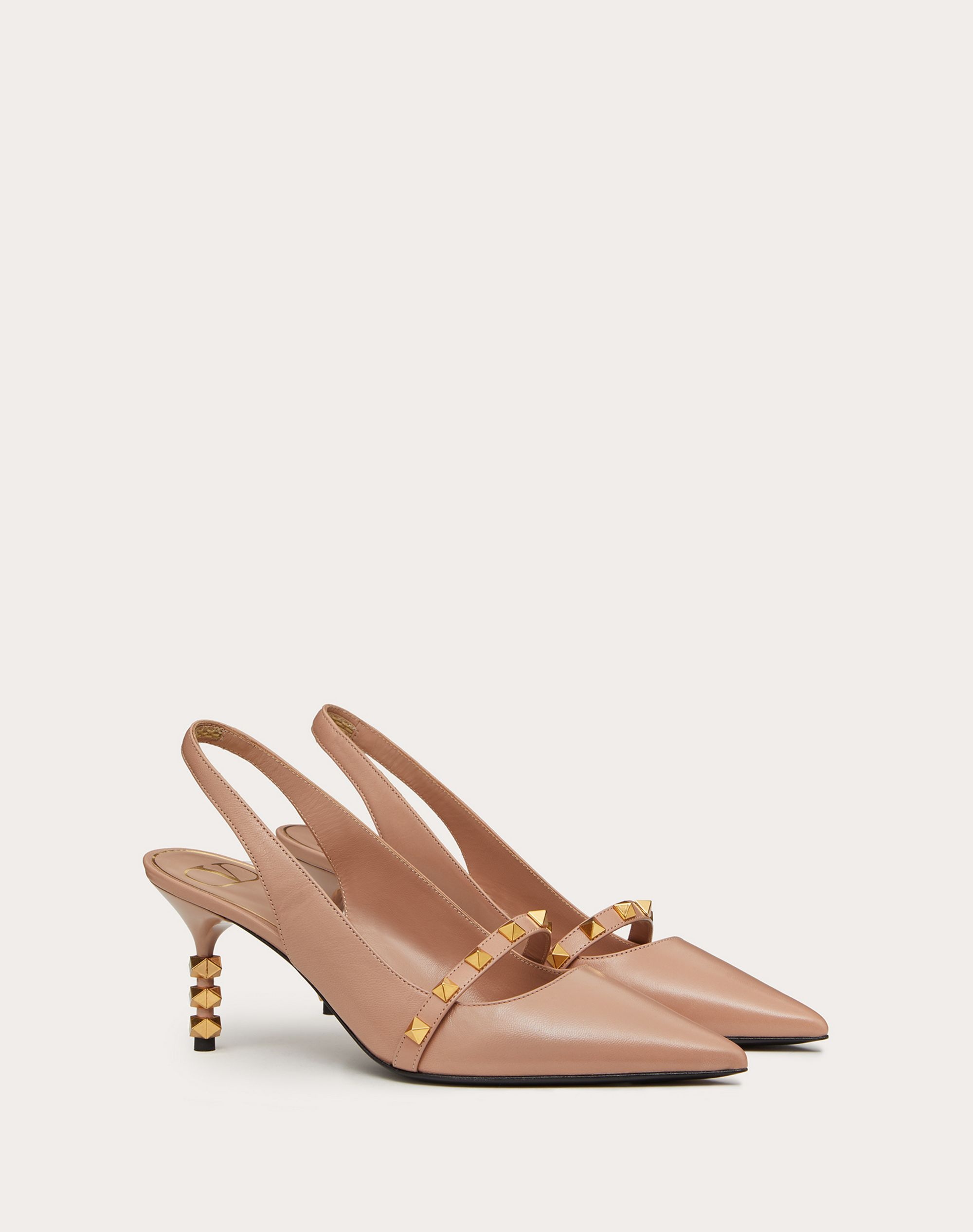 Rockstud Slingback Pump with sculpted heel in kidskin 70 mm - 2