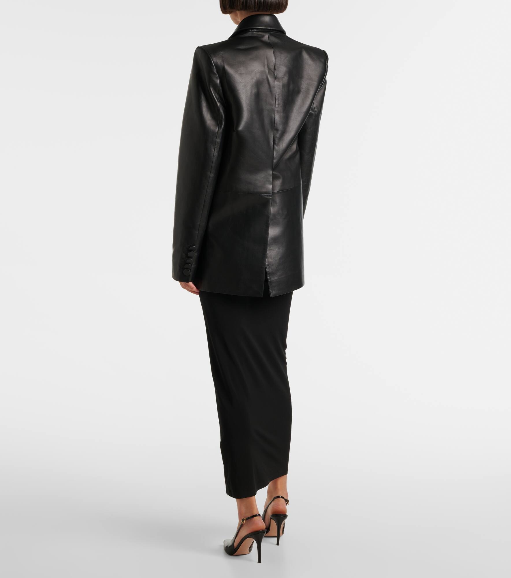 Oversized leather blazer - 3