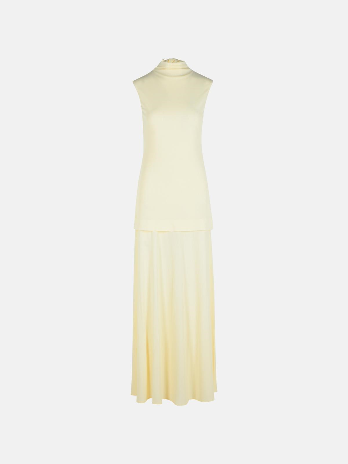 CREAM VISCOSE BLEND DRESS - 1