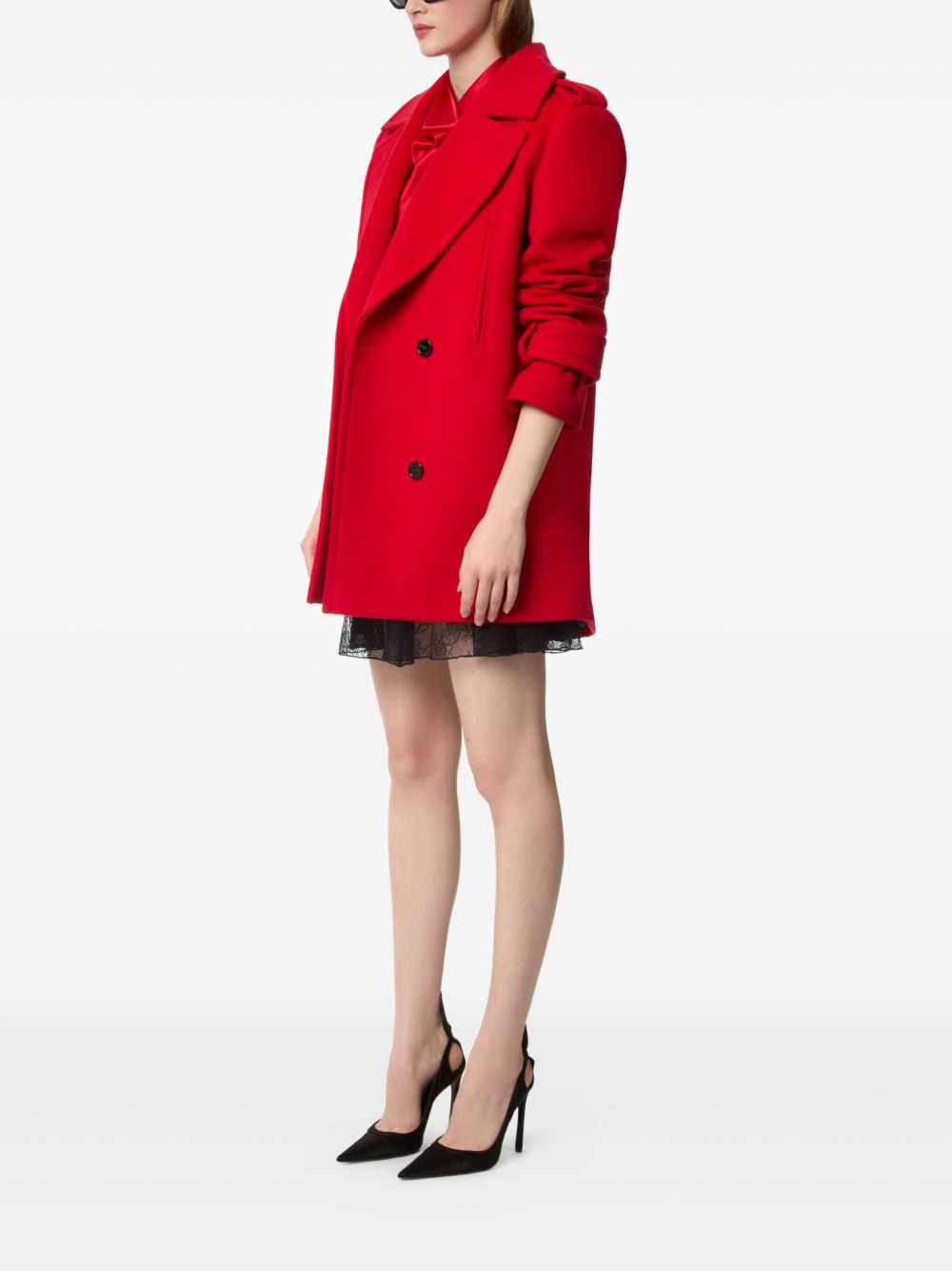 double-breasted wool coat - 3