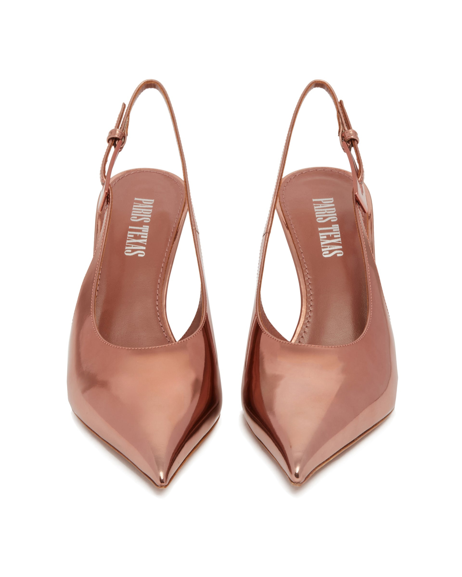 Rose Jessica Gold Leather Slingbacks - 4