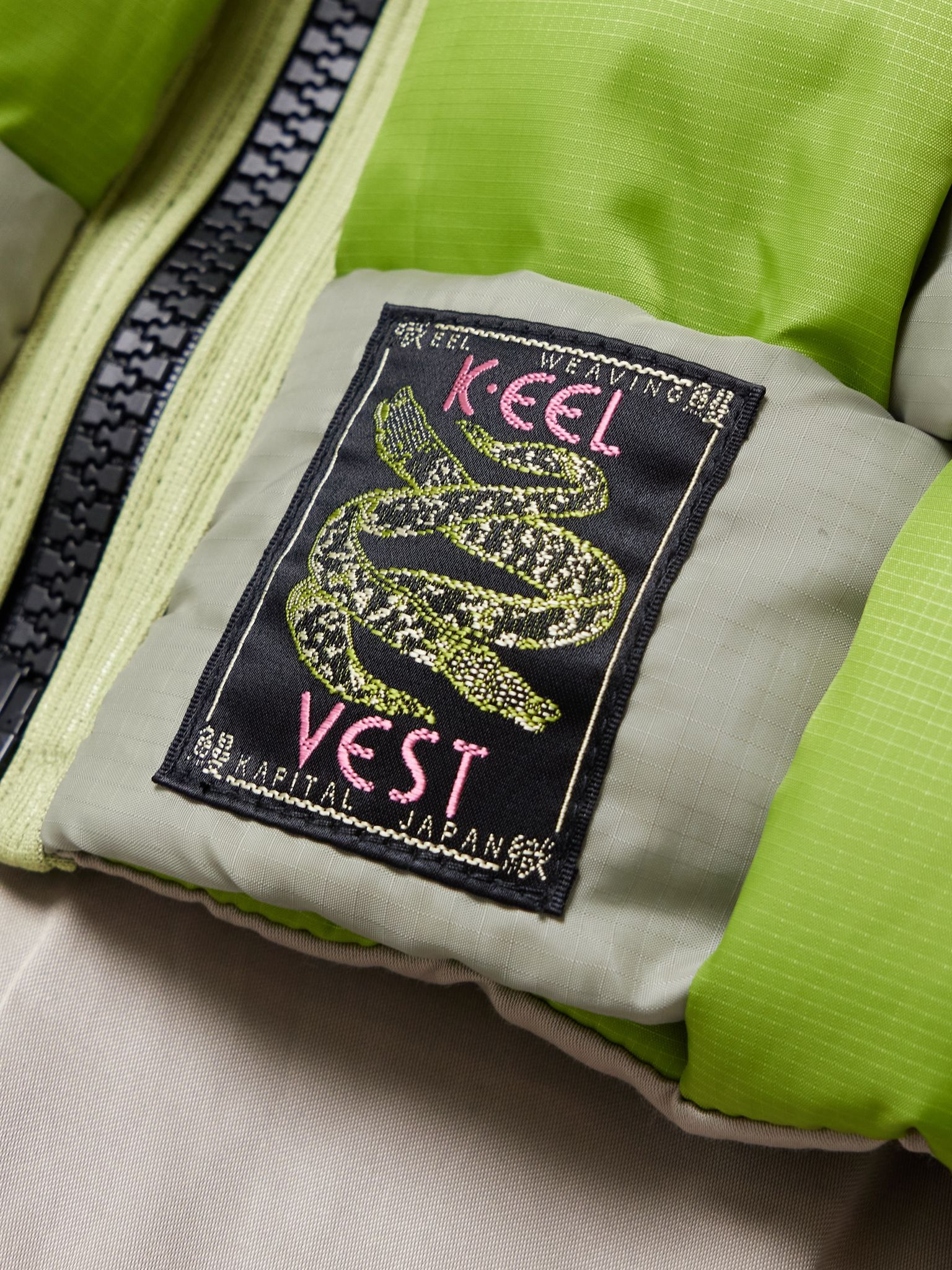 Cropped Reversible Quilted Padded Shell Gilet Green - 4