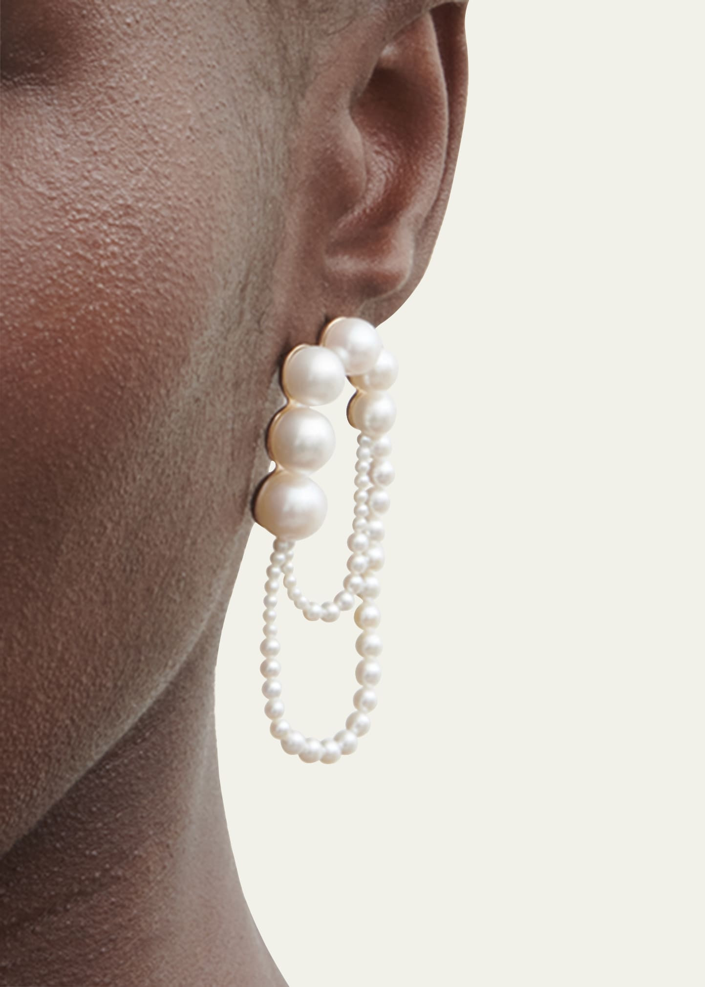 14K Yellow Gold Embrasse de Perle Graduating Freshwater Pearl Earring, Single (Left) - 2