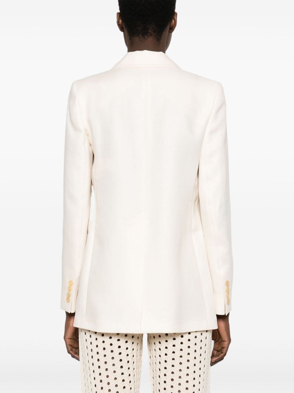 Linen single-breasted blazer jacket - 4