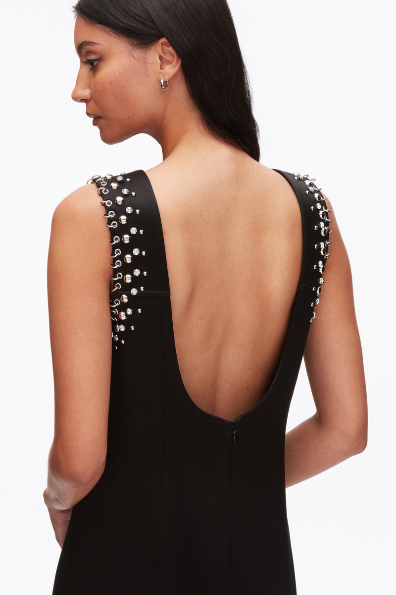 Studded Satin Sleeveless Midi Dress 6