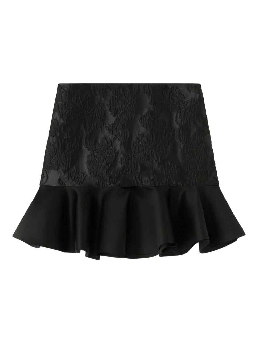 floral ruffled mini skirt - 1