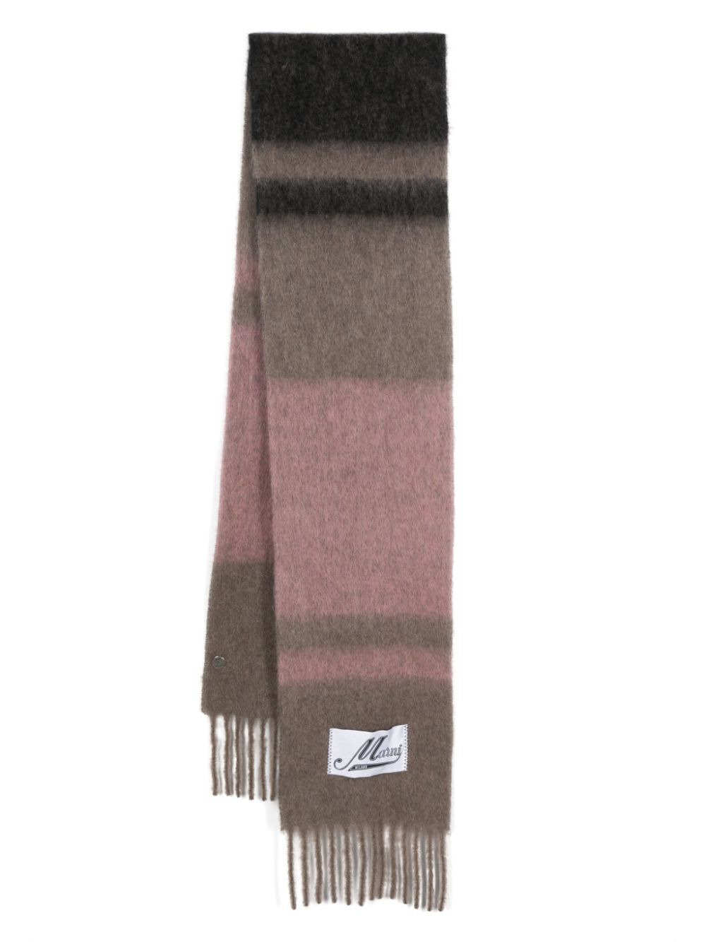 Marni Women Striped Brushed Alpaca Mohair Scarf - 1