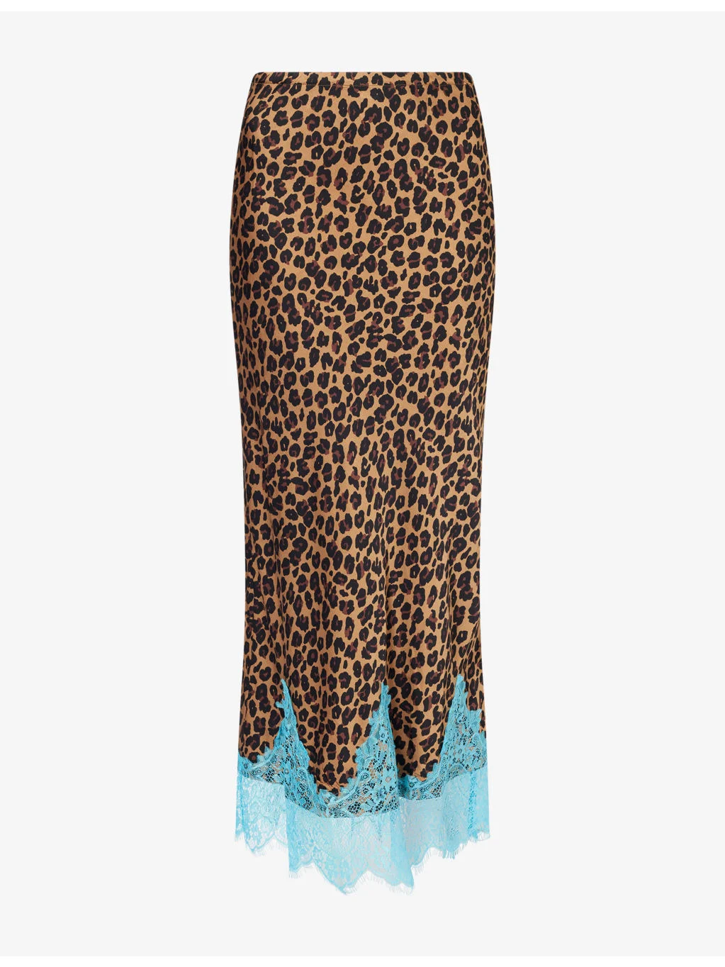 Maeva Leopard-Print Satin Midi Skirt - 1