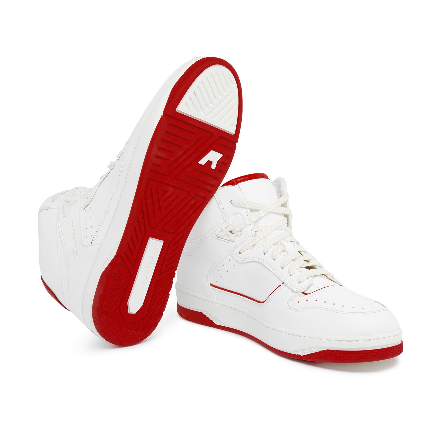 Men's white and red leather Sneak-Air sneaker - 4