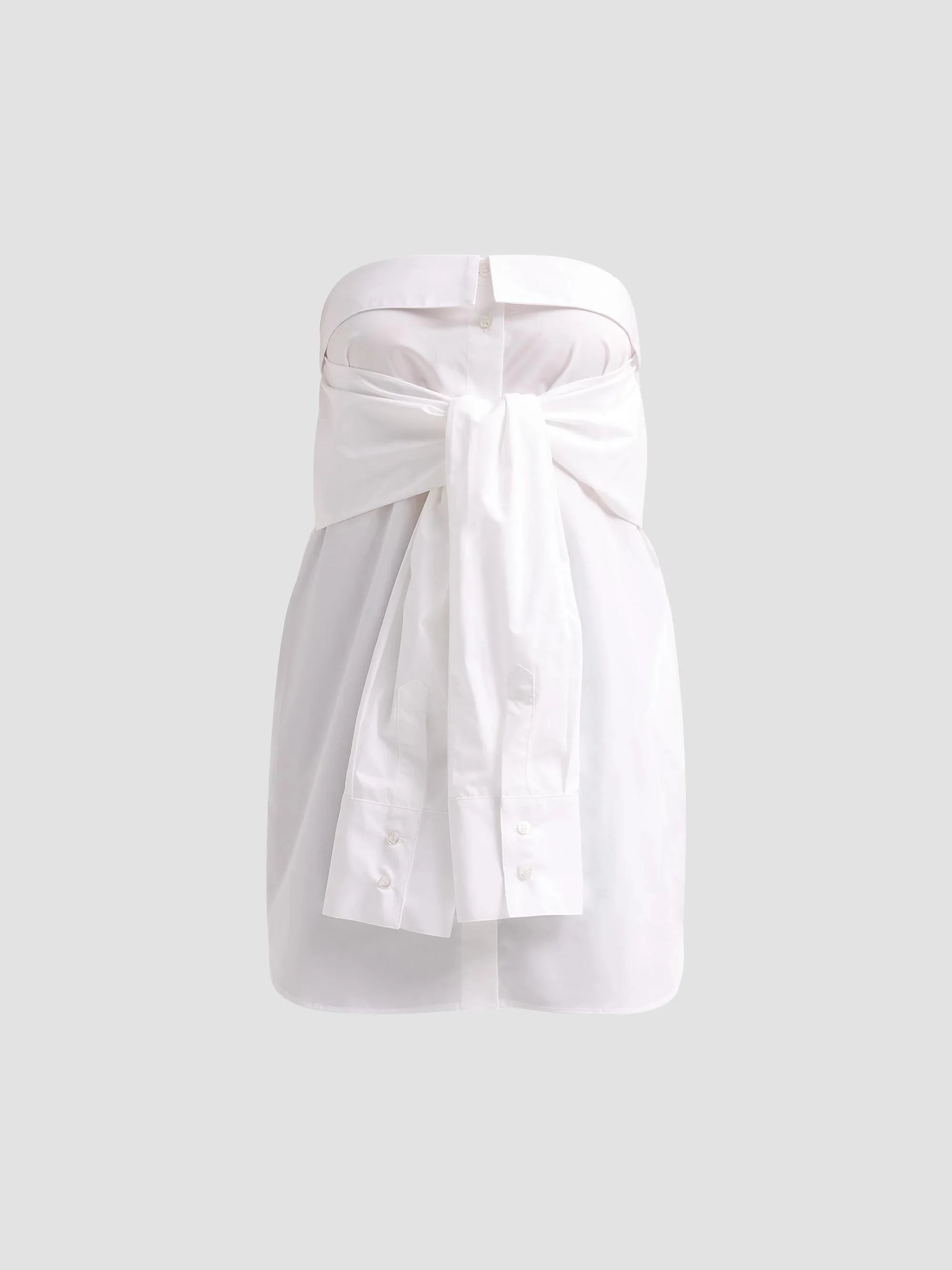 Women's Act II: The Fall Of Icarus Cotton Poplin Strapless Tie-Front Mini Dress - White - 1