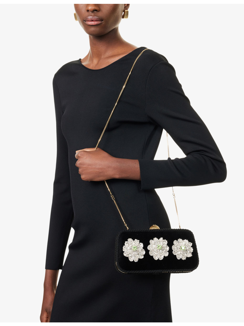 Embellished Carry Secrets Velvet Clutch Bag - 2