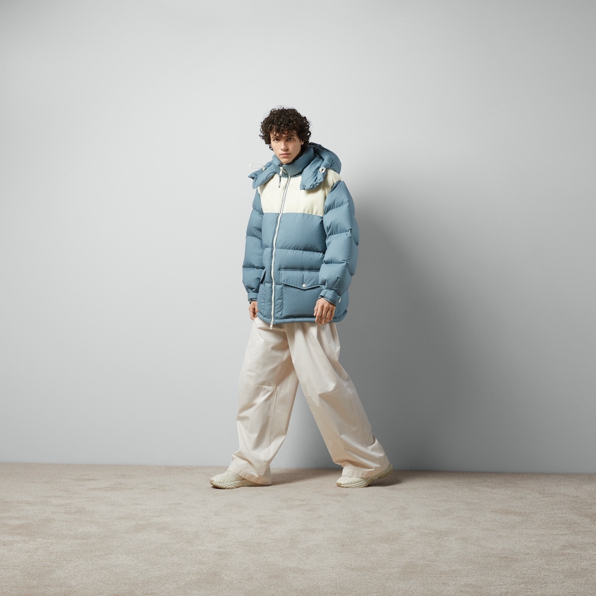 GUCCI Nylon down jacket with GG inserts | REVERSIBLE