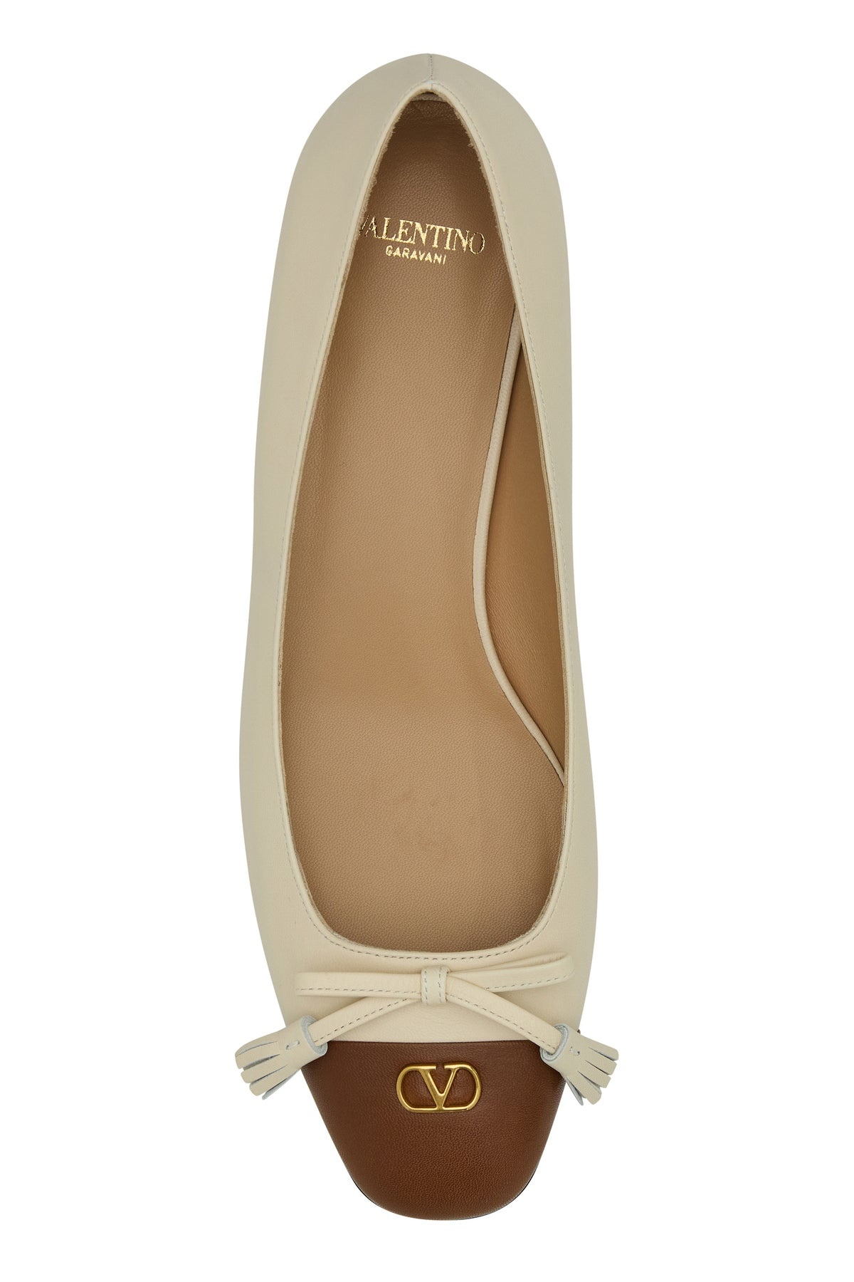 Ivory leather VLogo Signature ballerinas - 4