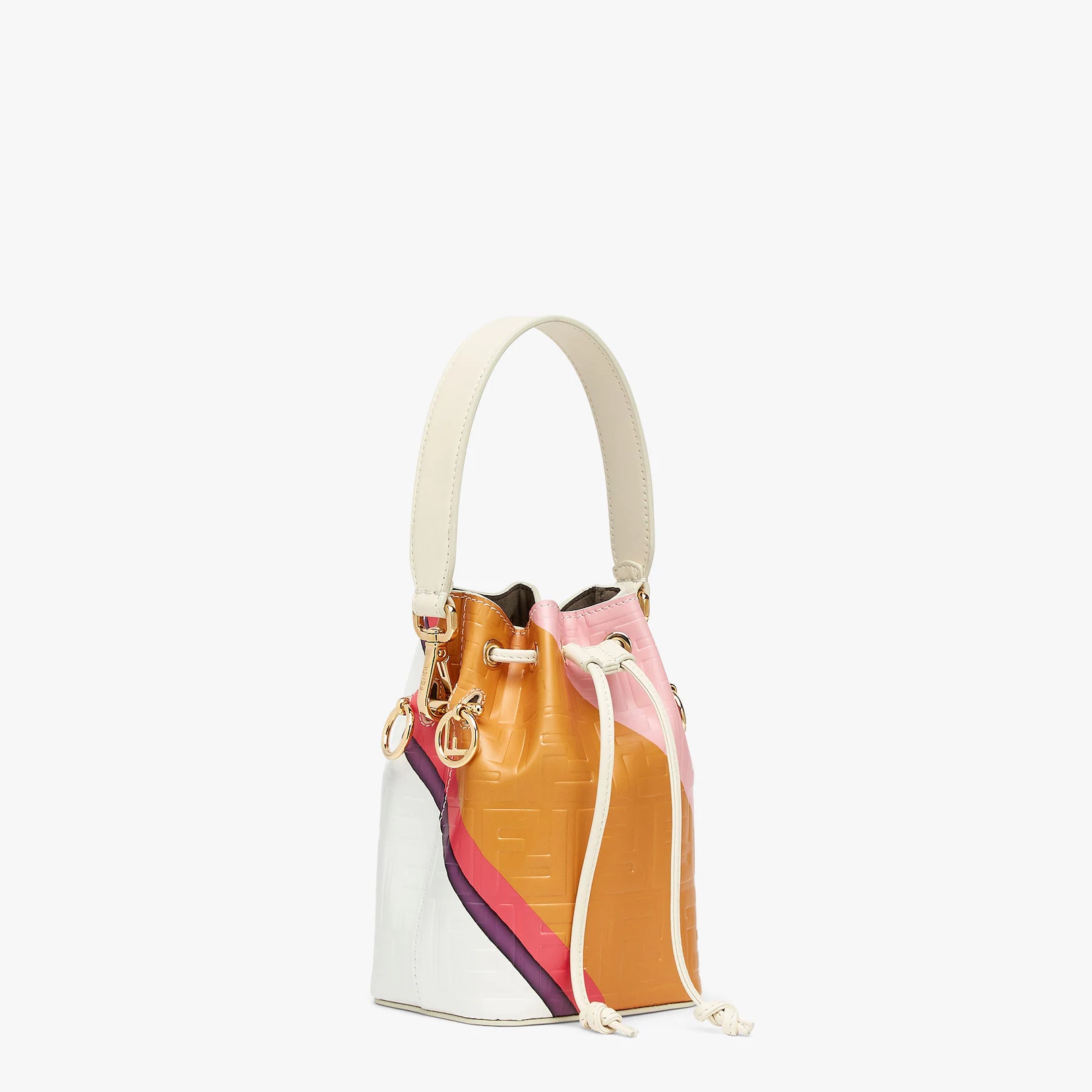 Small Mon Tresor bucket bag in soft nappa leather, with three-dimension texture FF motif and multico - 2
