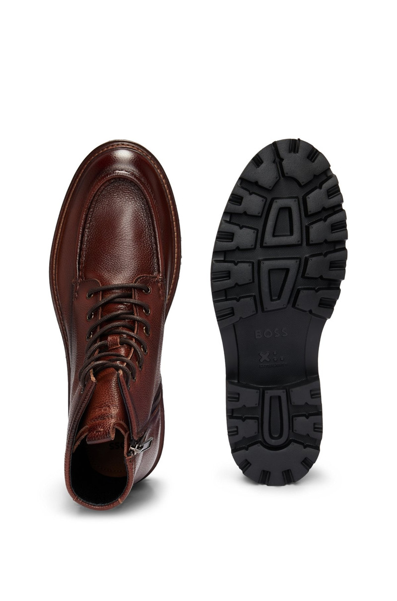 GRAINED-LEATHER HALF BOOTS WITH APRON TOE 4