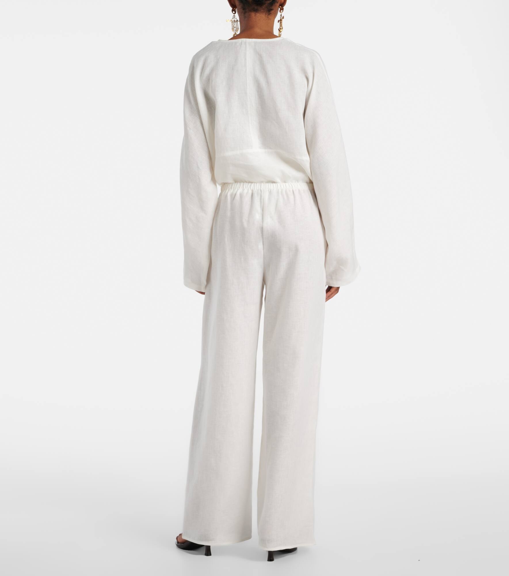 Austin linen wide-leg pants - 3