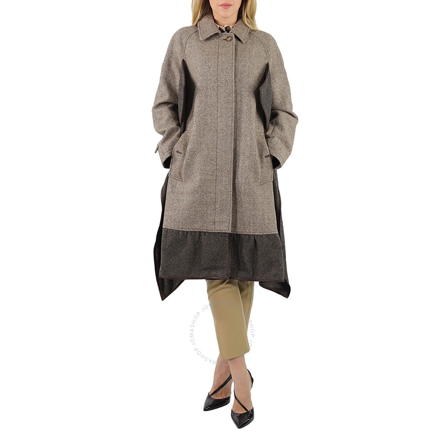Burberry Scarf Detail Wool Mohair Tweed Car Coat - 3