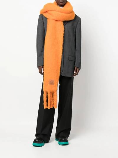 Loewe logo-patch mohair scarf outlook