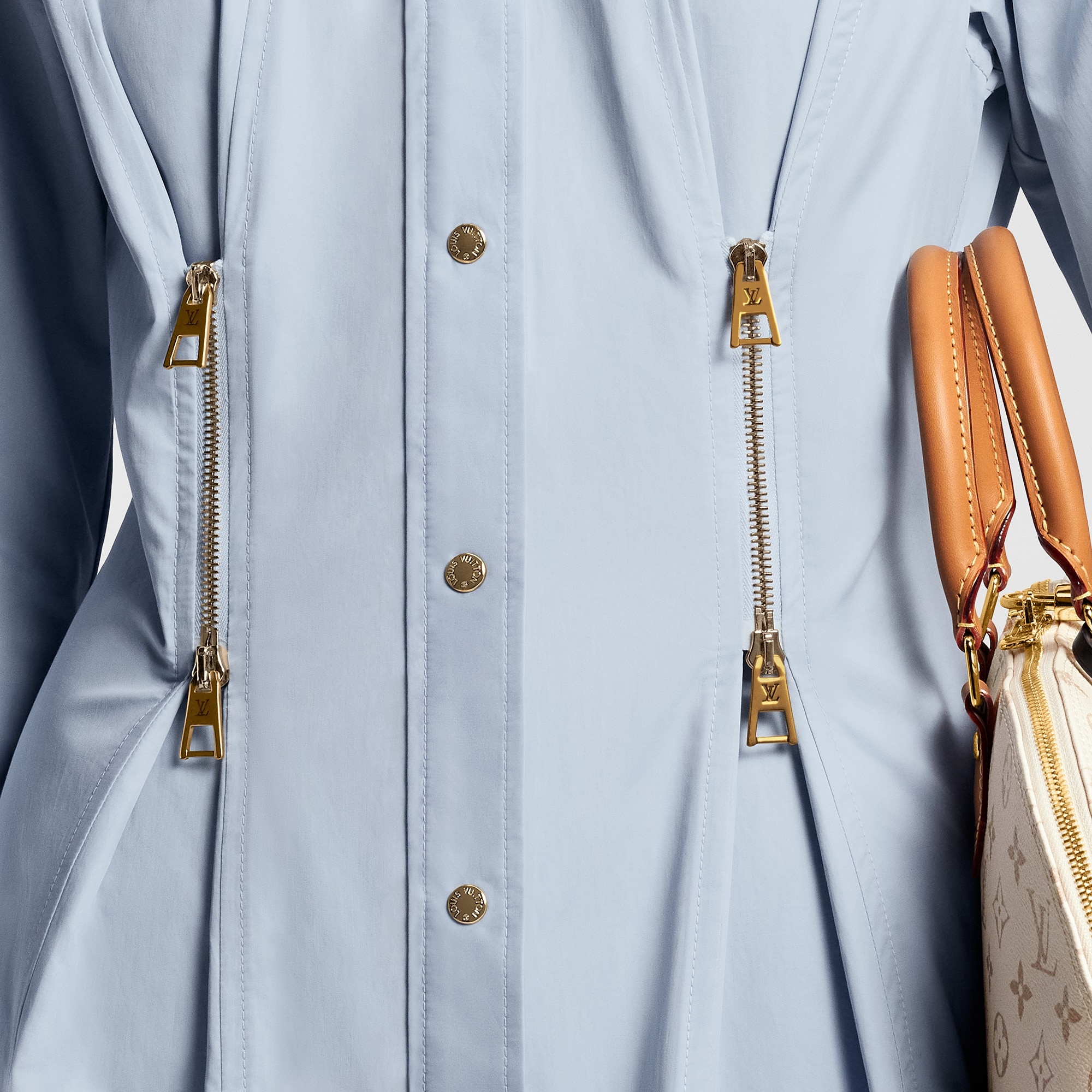 【ルイヴィトン・Louis Vuitton 】Zipper Waist Shirt Dress Louis Vuitton Zipper Waist Shirt Dress | REVERSIBLE