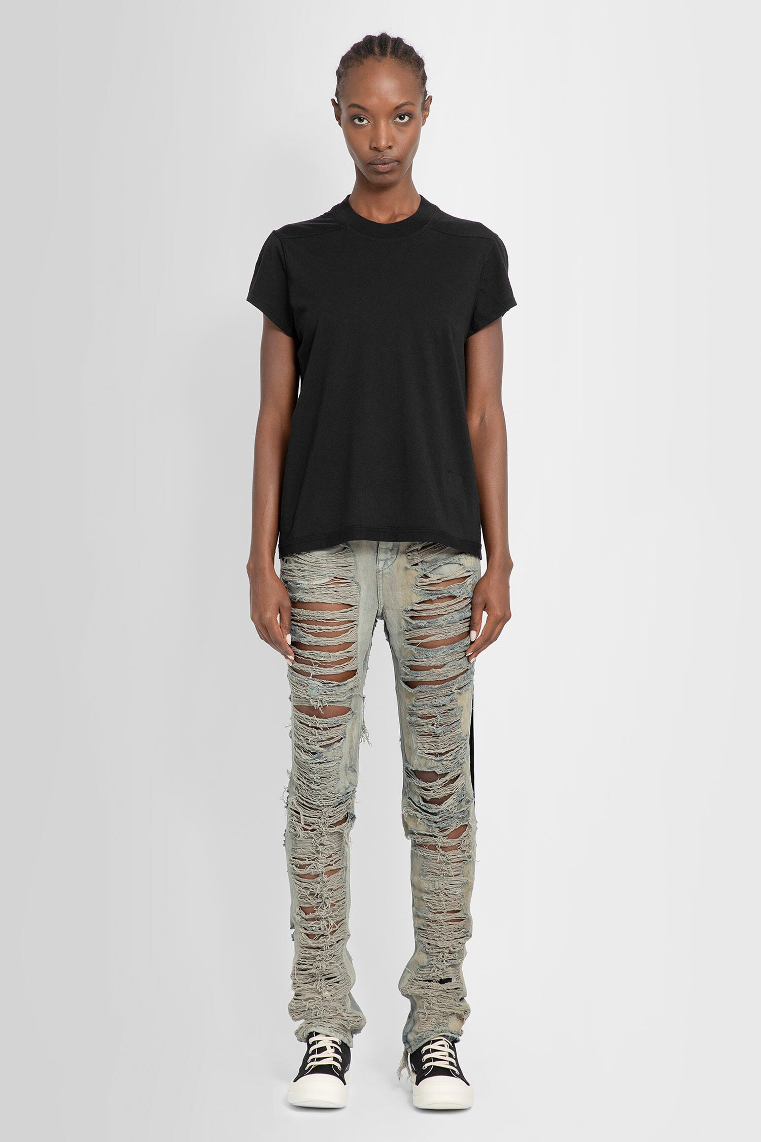 RICK OWENS WOMAN BLACK T-SHIRTS - 4