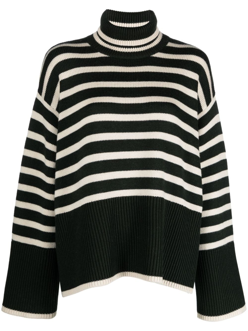 striped wool-cotton jumper - 1