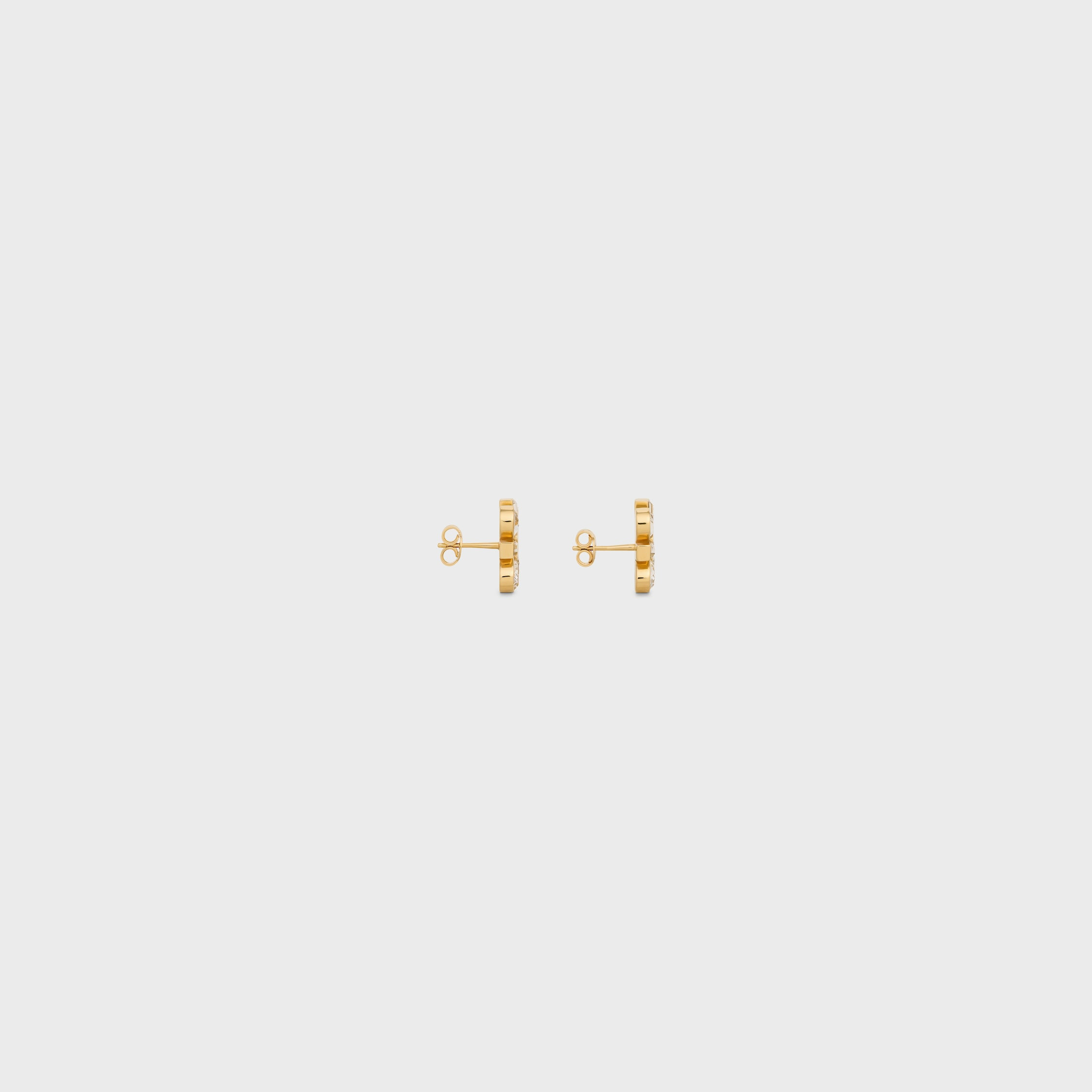 Celine Daisy Earrings in Strass and Brass with Gold Finish - 3