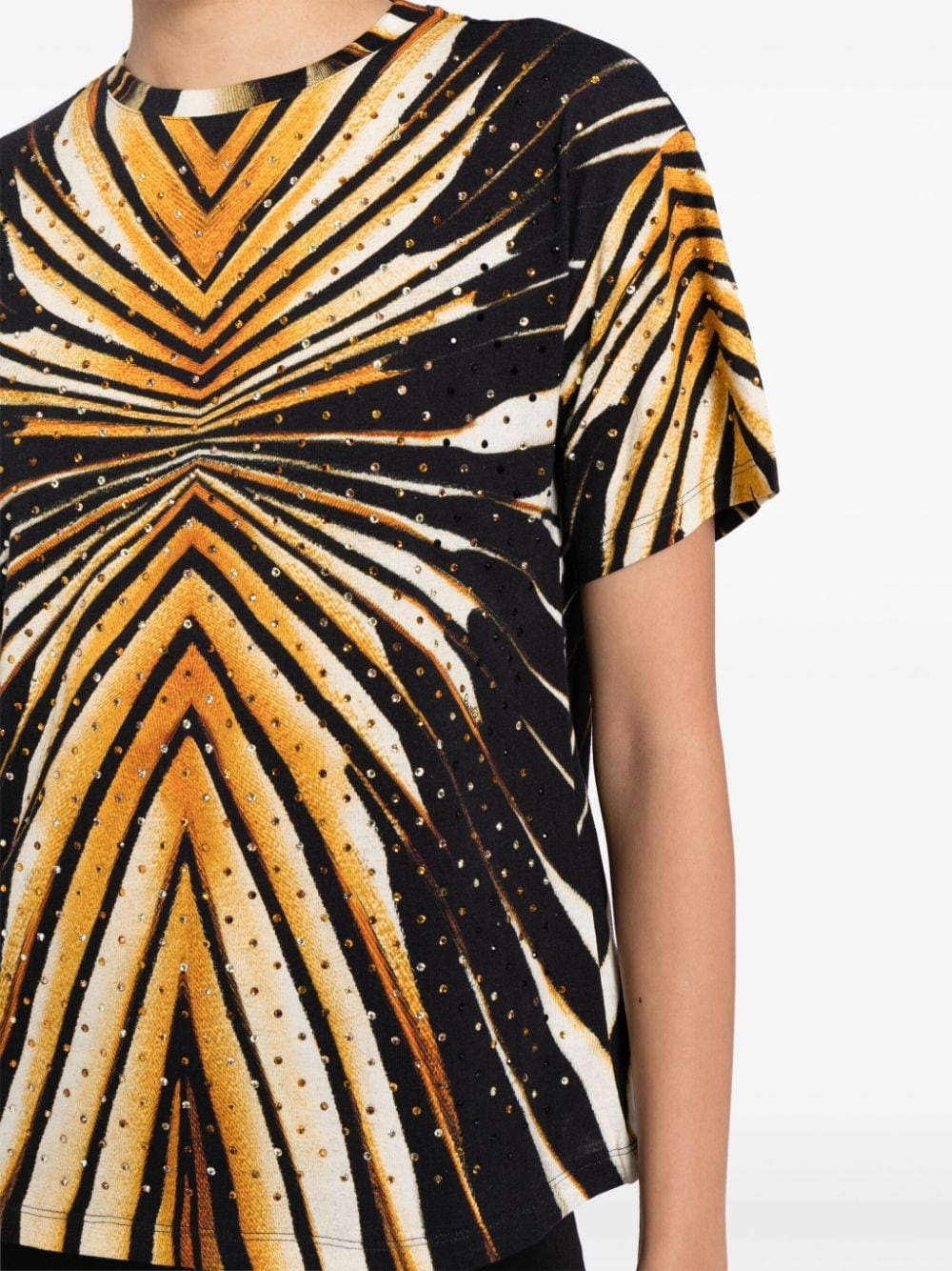 geometric-print crystal-embellished T-shirt - 5