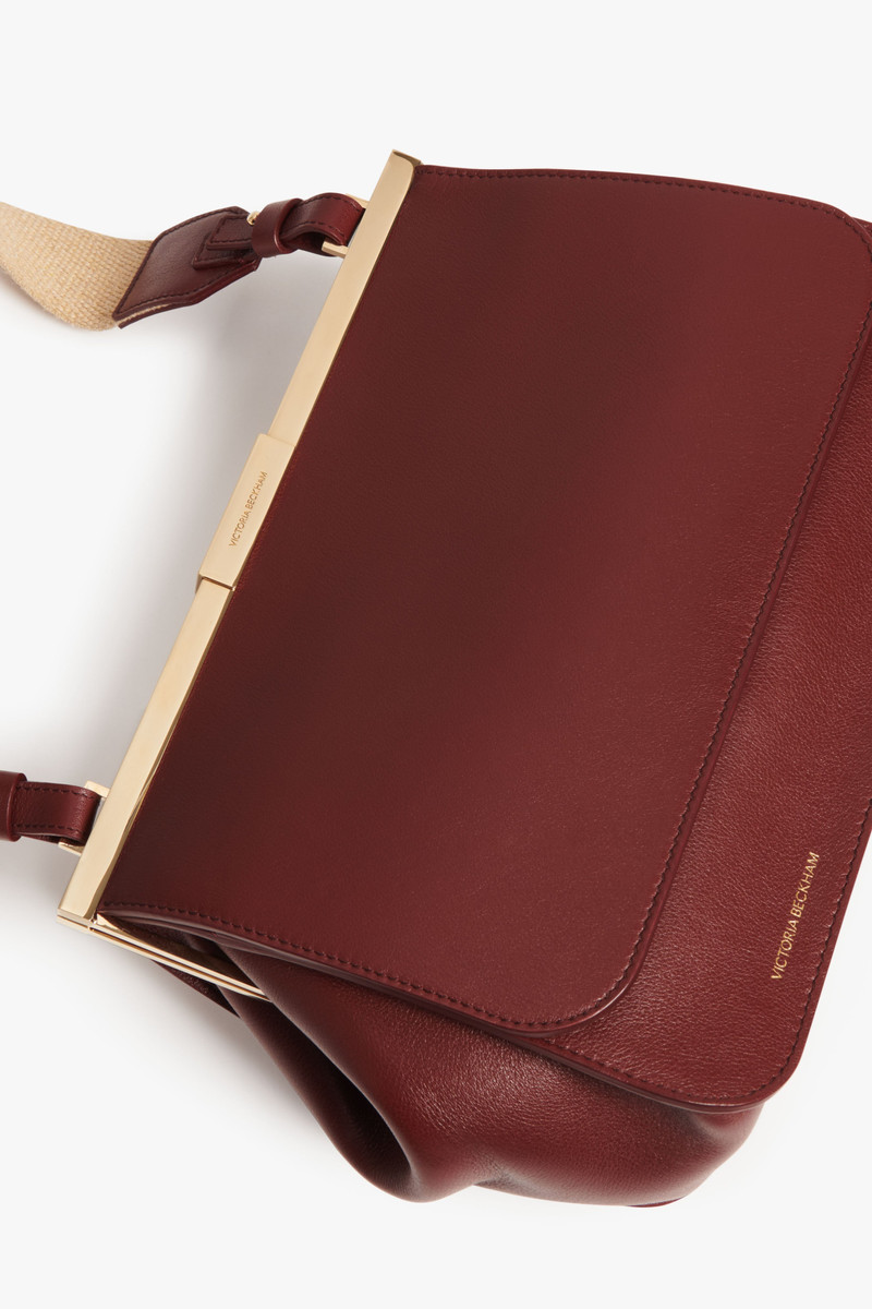 Victoria Beckham Frame Satchel Bag In Burgundy Leather outlook