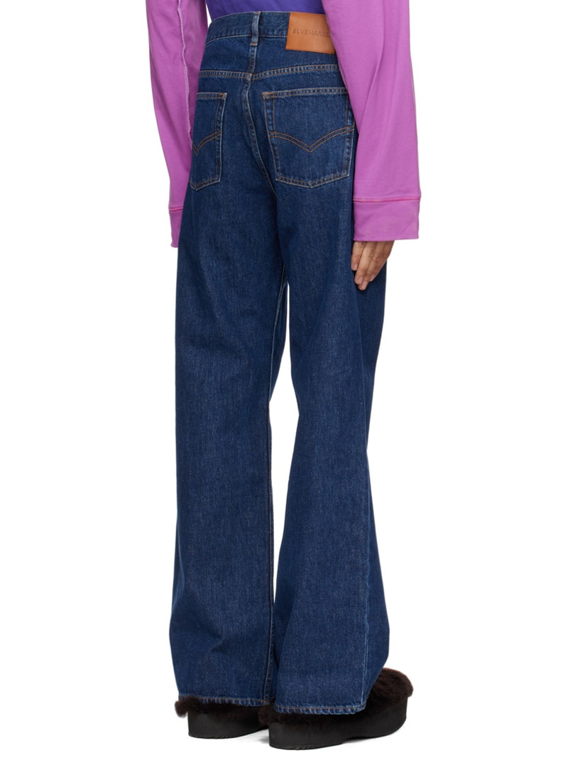 Blue Studded Zebra Bootcut Jeans 3