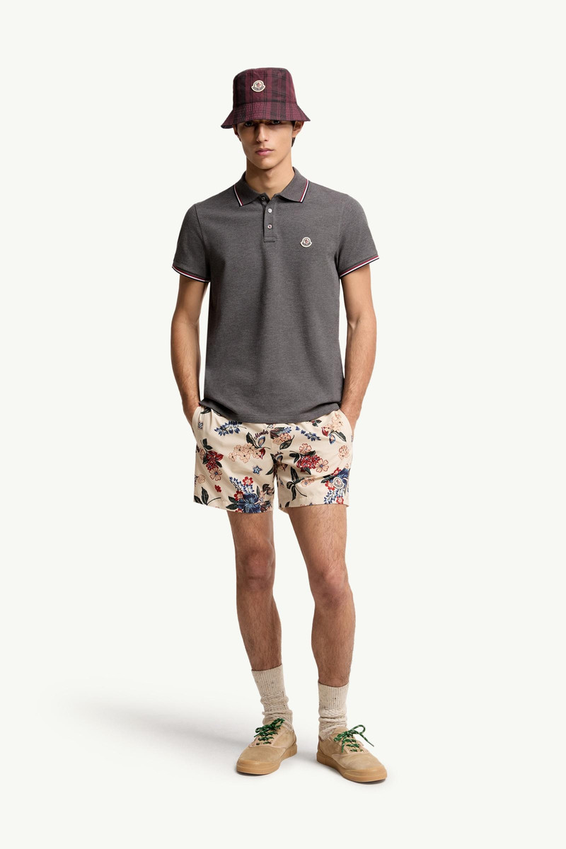 Moncler Tricolor-Trimmed Cotton Piquet Polo Shirt outlook