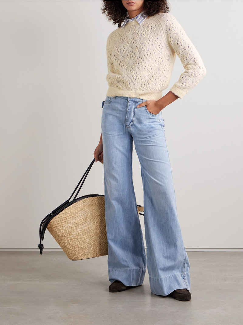 DÔEN Emiliana pointelle-knit alpaca-blend sweater Ivory outlook