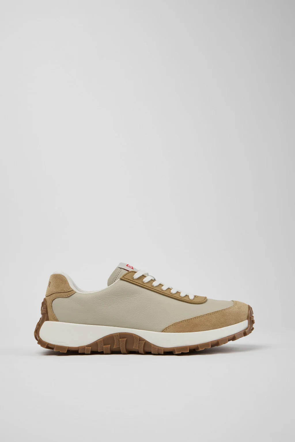 Drift Trail Beige Leather and Nubuck Sneakers for Men. - 1