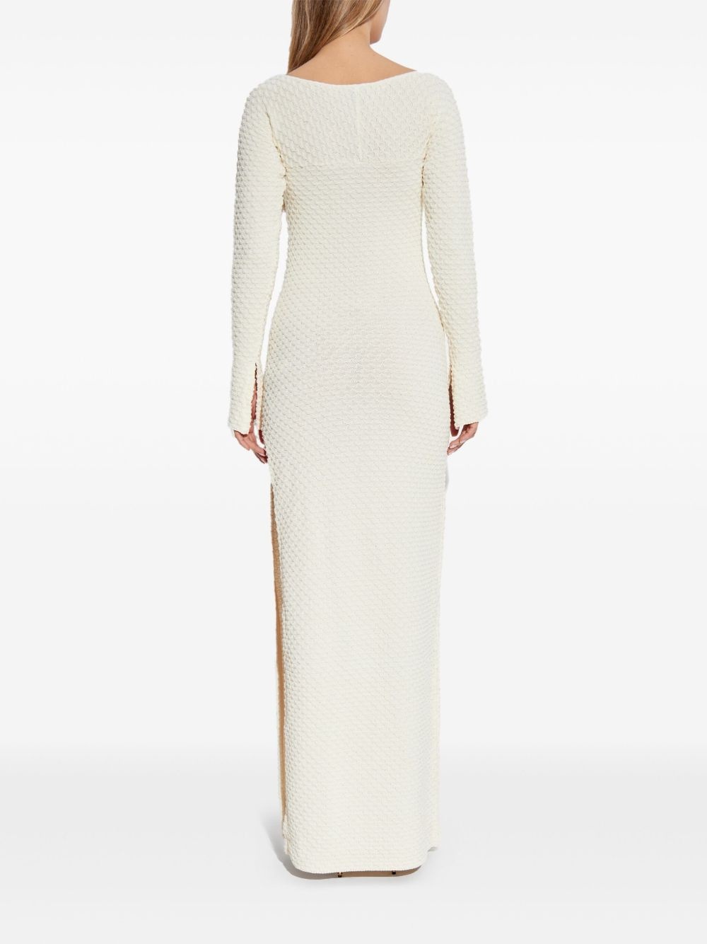 textured knitted maxi dress - 4