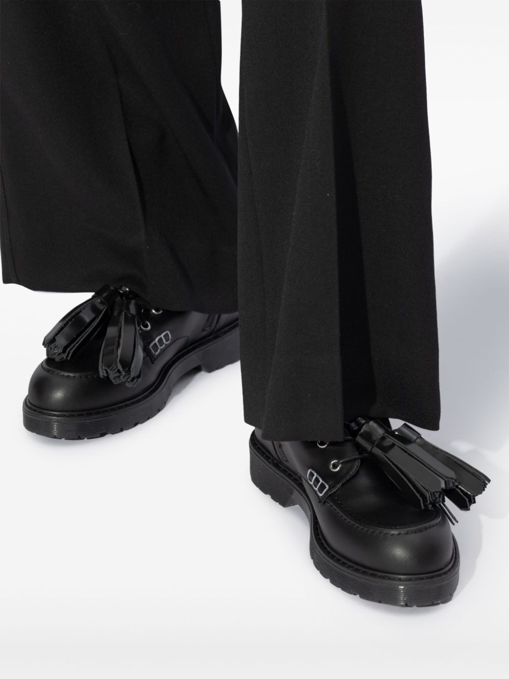 tassel-detail lace-up boots - 5