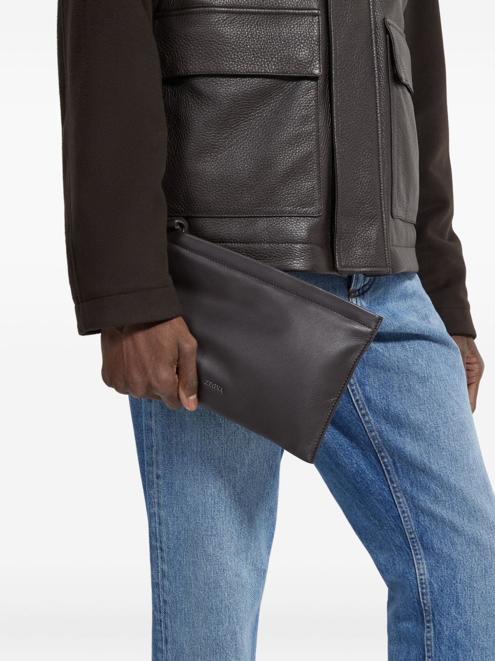 leather clutch bag - 2