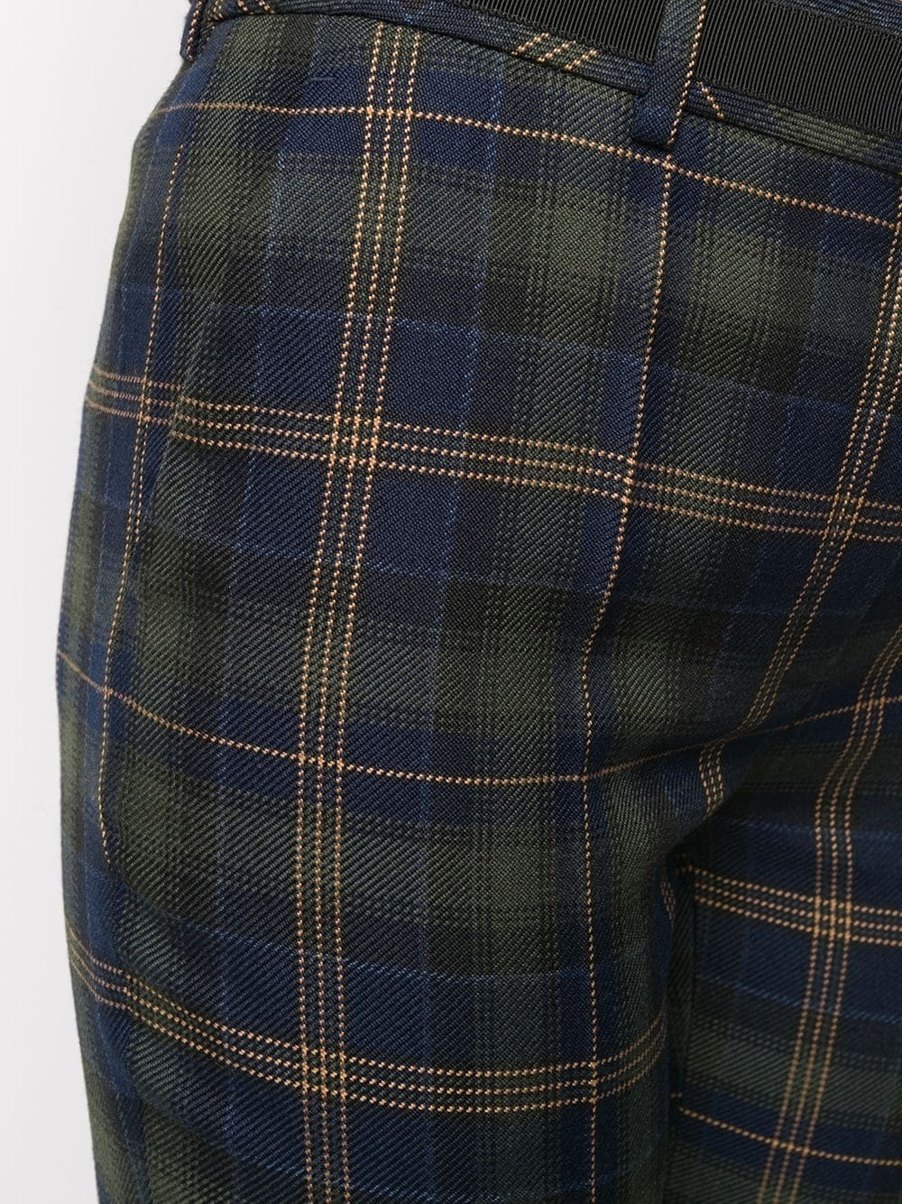 plaid fitted cropped trousers - 5