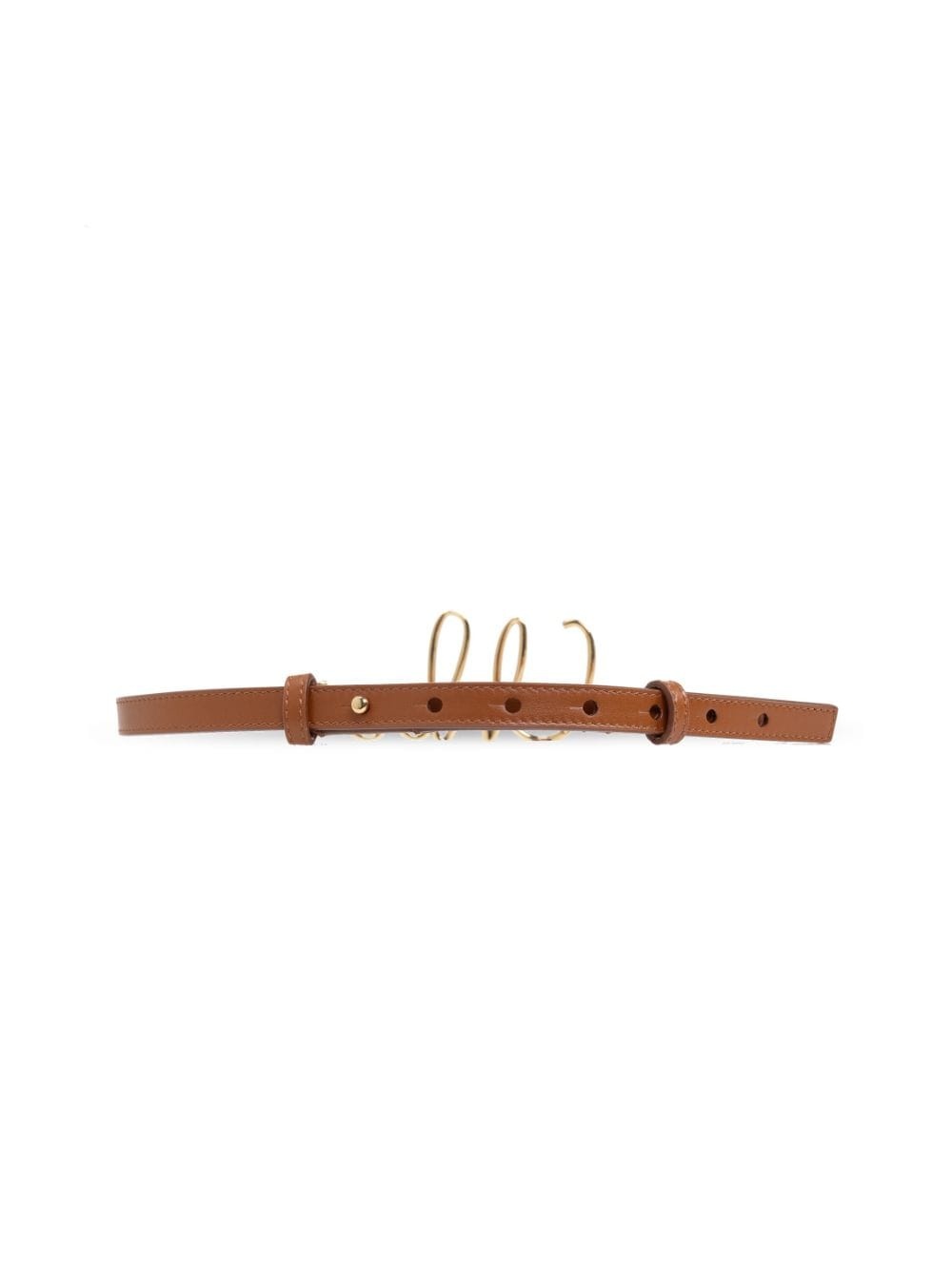 logo buckle leather belt - 3